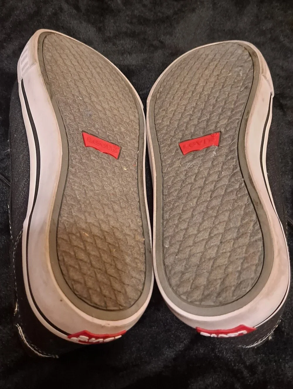 Levi's Mens Black Slip-On Comfort Tech Loafers with Red Accents Sz 8